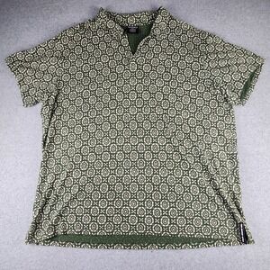 Vintage Polo Jeans Co Ralph Lauren Button Less Polo Shirt Men's XXL Green Floral